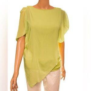 By Chocolate Lime Colored Cotton Blend Blouse Small
